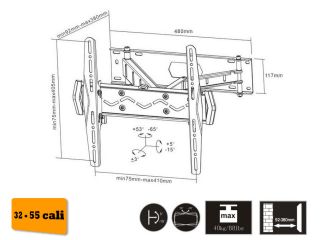 Uchwyt ruchomy Maclean MC-534 B
32-55 cali